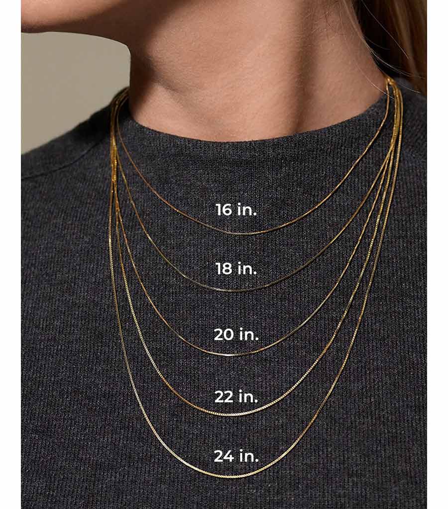 Image is a necklace length chart.