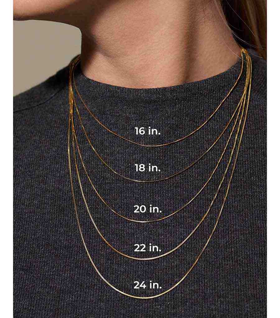 Necklace length size chart in inches